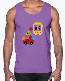school bus and little monsters 792#- general school- Cotton Tank