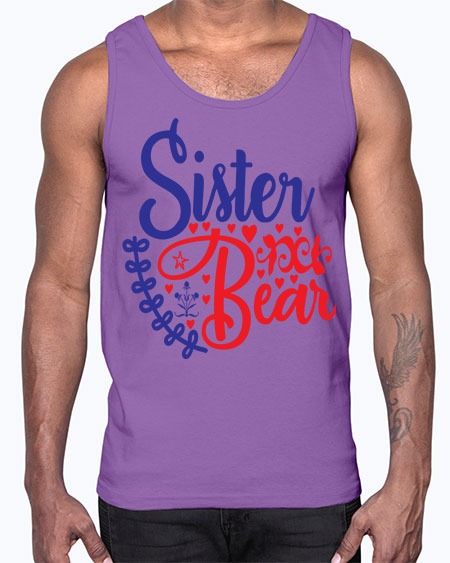 sister bear 251#- bears - animals- Cotton Tank