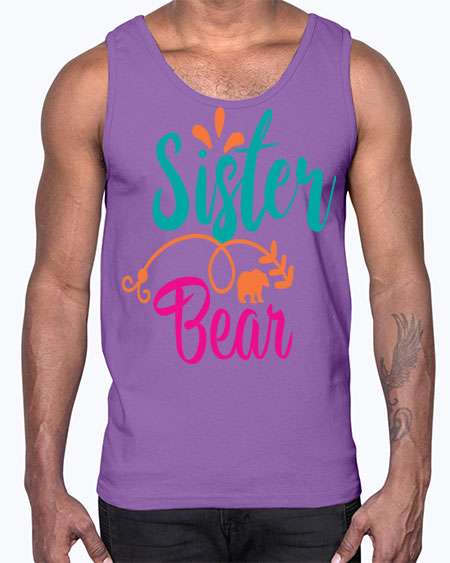 sister bear 255#- bears - animals- Cotton Tank