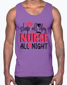 sleep all day nurse all night Style 1396#- nurse- Cotton Tank