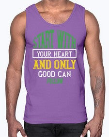 start with your heart and only good can follow 406#- vegan- Cotton Tank