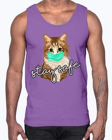 stay safe 1114#- art pop art- Cotton Tank