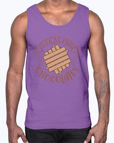 stealing chocolates 407#- chocolate- Cotton Tank