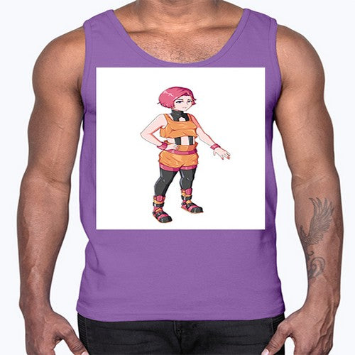 street girl wear orange outfit16#- anime- Cotton Tank