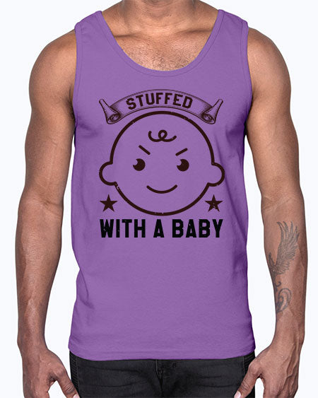 stuffed with a baby Style 210#- baby shower- Cotton Tank
