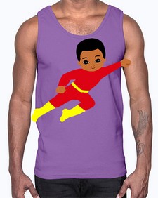 super kid 4#- black boys or men- Cotton Tank