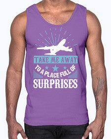 take me away to a place full of surprises  37#- airplane- Cotton Tank