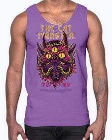 the cat monster gdkkj 1148#- art pop art- Cotton Tank