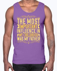 the most important influence in my childhood was my father 594#- parents day- Cotton Tank