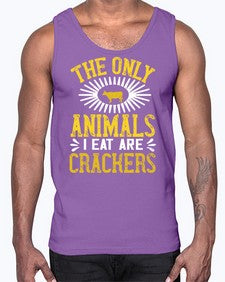 the only animals i eat are crackers 418#- vegan- Cotton Tank