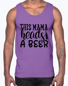 this mama heads a beer 434#- beer- Cotton Tank