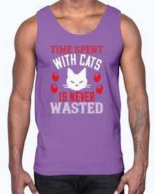 time spend with cat is never wasted Style 120#- cats- Cotton Tank