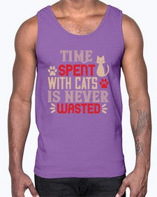 time spend with cat is never wasted Style 121#- cats- Cotton Tank