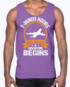 tminus hours until the adventure begins  45#- airplane- Cotton Tank