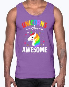 unicorns are awesome 520#- unicorn- Cotton Tank