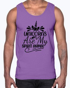 unicorns are my spirit animal 525#- unicorn- Cotton Tank