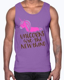 unicorns are the new thing 529#- unicorn- Cotton Tank