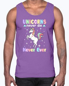 unicorns never die never ever 539#- unicorn- Cotton Tank