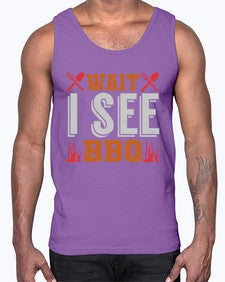 wait i see bbq 457#- bbq- Cotton Tank