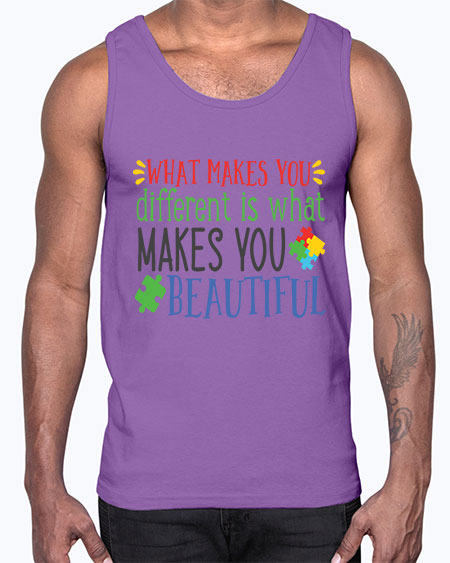 what makes you different is what makes you beautiful Style 3#- autism- Cotton Tank