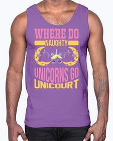 where do naughty unicorns go unicourt 557#- unicorn- Cotton Tank
