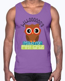 whooos ready for first grade 1002#- first grade- Cotton Tank