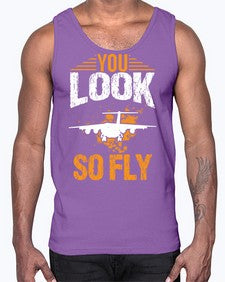 you look so fly  53#- airplane- Cotton Tank