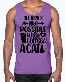 All Things Are Possible Style 74#- cats- Cotton Tank