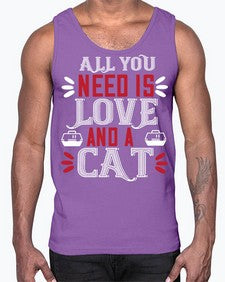 all you need is love Style 27#- cats- Cotton Tank