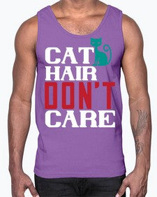 cat hair dont care o Style 29#- cats- Cotton Tank
