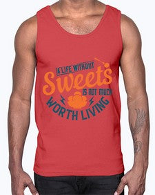 A life without sweets is not much worth living Style 50#- diabetes- Cotton Tank