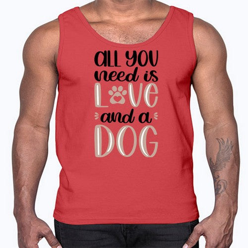 All You Need Is Love Style 36#- dogs- Cotton Tank