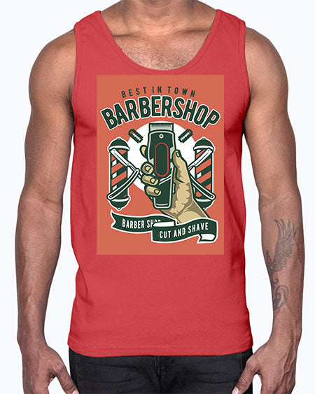 Barbershop590#- barber- Cotton Tank