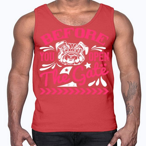 Before You Open The Gate Style 17#- dogs- Cotton Tank