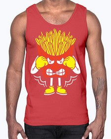 Boxing fries 24#- cartoon food- Cotton Tank