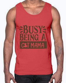 Busy Being A Cat Mama Style 2#- cats- Cotton Tank