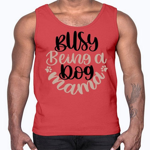 Busy Being A Dog Style 32#- dogs- Cotton Tank