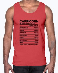Capricorn Nutrition Facts 185#- capricorn- Cotton Tank