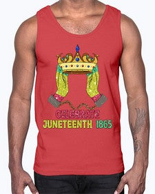 Celebrate Juneteenth 1865 Crown Designs 2#- black juneteenth- Cotton Tank
