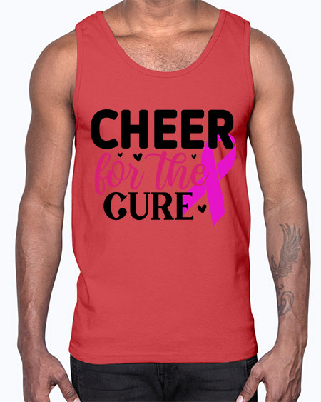 Cheer for the Cure 28#- breast cancer- Cotton Tank
