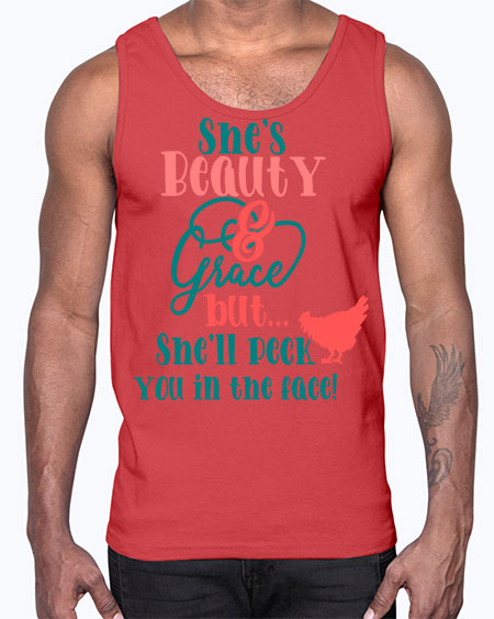 Chicken Beauty And Grace- chicken- Cotton Tank