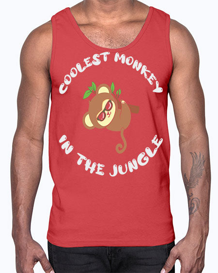 Collest Monkey in the Jungle 3#- monkey- Cotton Tank