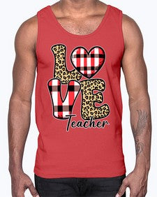 Commercial Use Teacher Valentine 37#- teacher- Cotton Tank