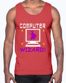 Computer wizard 52#- computer- Cotton Tank