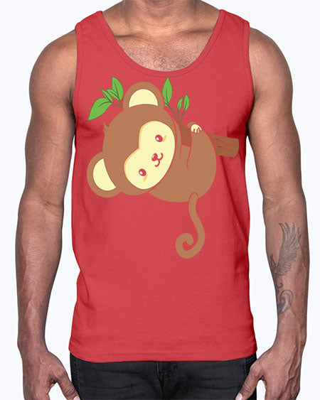 Cute Monkey Hanging on Tree 4#- monkey- Cotton Tank