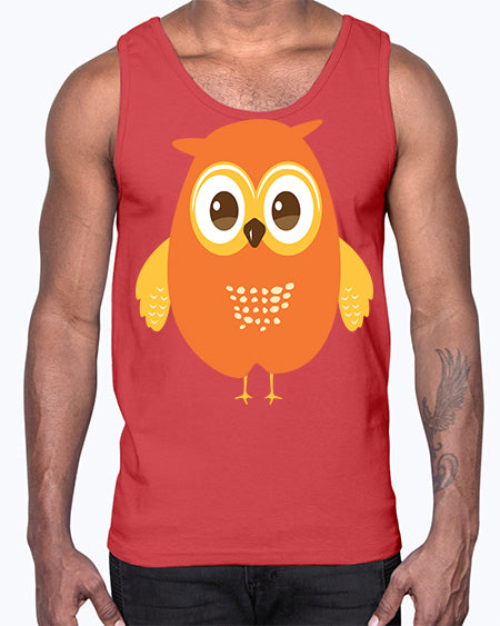 Cute Owl A TurtleRabbit 2#- owl- Cotton Tank