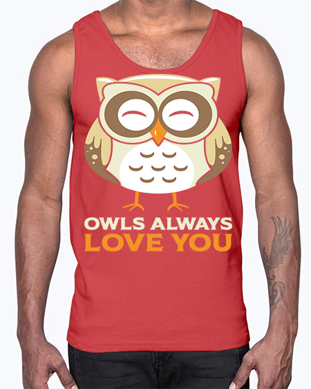 Cute Owl Always Love You A TurtleRabbit 3#- owl- Cotton Tank