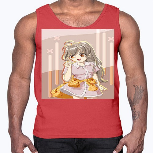 Cute and happy girl with picnic outfit 10#- anime- Cotton Tank