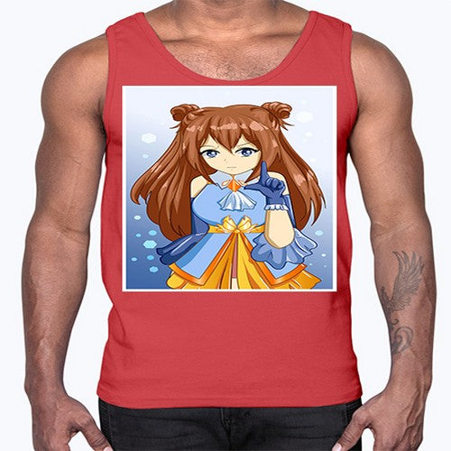 Cute little beautiful girl blue gold clothes cartoon 171#- anime- Cotton Tank