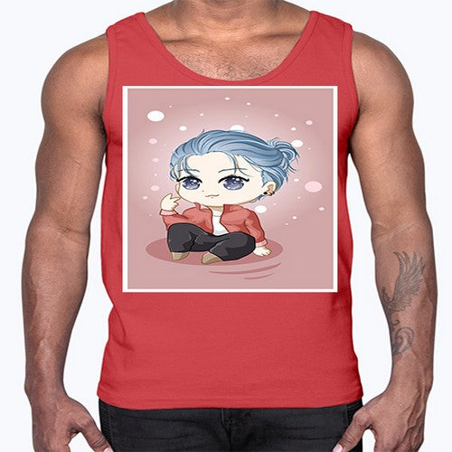 Cute little boy silver hair 78#- anime- Cotton Tank